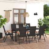  9-dijelni vrtni blagovaonski set crno-smeđi | shoptok.hr