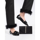 Shelvt Black clutch bag with decorative crystals | Shoptok.si