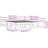  Okvir za krevet bijeli 180x200 cm bračni od masivnog drva | shoptok.hr