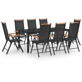  9-dijelni vrtni blagovaonski set crni | shoptok.hr