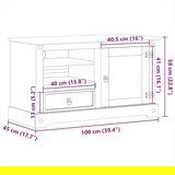 vidaXL TV ormarić Corona 100 x 45 x 58 cm od masivne borovine | shoptok.hr