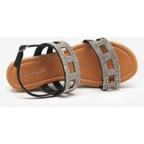 Resti Black women's sandals with zircons on a wedge Masewi - Footwear | ePonuda.com
