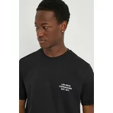 Les Deux Bombažna kratka majica moški, črna barva