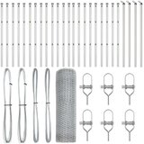 vidaXL Ograja v obliki hexagona 0,8x50 m iz pocinkanega jekla, Ograjni stebri 13 kom Ø32 mm 120 cm iz pocinkanega jekla | Shoptok.si