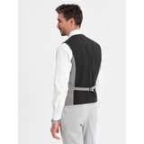 Ombre Men's jacquard casual vest without lapels - gray | Shoptok.si