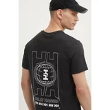 Helly Hansen Bombažna kratka majica črna barva