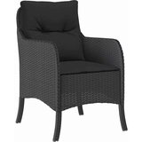 vidaXL Vrtni set za objed s jastukom 5 pcs Crna Poli ratan | shoptok.hr