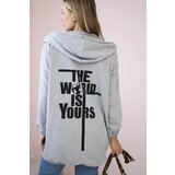 Kesi Sweatshirt with "The World is Yours" print gray | shoptok.hr