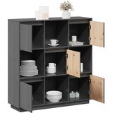  Visoka komoda siva 110,5x35x117 cm od masivne borovine | shoptok.hr