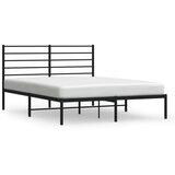 The Living Store Kovinski posteljni okvir z vzglavjem črn 150x200 cm - Posteljni Okvir, (21526003) | Shoptok.si