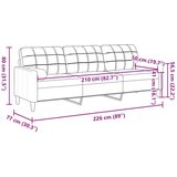 vidaXL Trosjed s ukrasnim jastucima crni 210 cm baršunasti | shoptok.hr