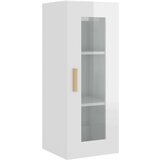 Maison Chic Viseča Stenska omarica - Zidna omarica visok sijaj bela 34,5x34x90 cm iu69, (22062370) Cene