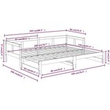  Izvlečna dnevna postelja bela trdna borovina 2x(80x200) cm, (20787935) | Shoptok.si