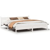  Posteljni okvir brez vzmetnice bel 200x200 cm trdna borovina | Shoptok.si