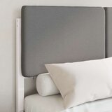  Posteljni okvir z oblazinjenim vzglavjem Svetlo siva, (5000100657) | Shoptok.si