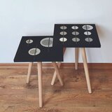 Hanah home 2Shp413 - Black BlackBeigeGrey Nesting Table (2 Pieces) | ePonuda.com