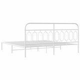  Metalni okvir za krevet s uzglavljem bijeli 200x200 cm | shoptok.hr