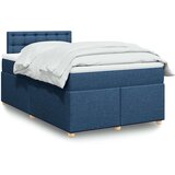vidaXL Krevet s oprugama i madracem plavi 120 x 190 cm od tkanine | shoptok.hr
