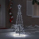 vidaXL LED božično drevesce med 390 LED Hladno bela 250 cm elezo | Shoptok.si