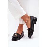 Laura Messi Leather Moccasins With Gold Decoration Black 2927 | Eponuda.ba