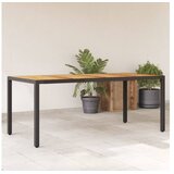 vidaXL Vrtni stol s pločom od drva bagrema crni 190x90x75cm poliratana | shoptok.hr