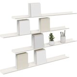  Polica na zidu s policom Zidne 4 pcs Bijelo 100 x 9 x 2 5 cm - Bijelo 100 x 9 cm 4 | shoptok.hr