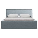 Makamii Svijetlo plavi tapecirani bračni krevet s prostorom za odlaganje s podnicom 140x200 cm Anani – | shoptok.hr