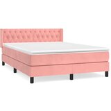 The Living Store Box spring postelja z vzmetnico roza 140x190 cm žamet - Box Spring Postelja, (21493496) | Shoptok.si