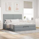 vidaXL Otomanski krevet s madracem svijetlosivi 180x200cm od tkanine | shoptok.hr