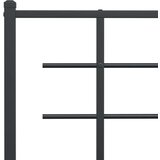 vidaXL Kovinski posteljni okvir z vzglavjem in vznožjem črn 90x200 cm | Shoptok.si