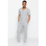Trendyol Pajama Set - Gray - Striped