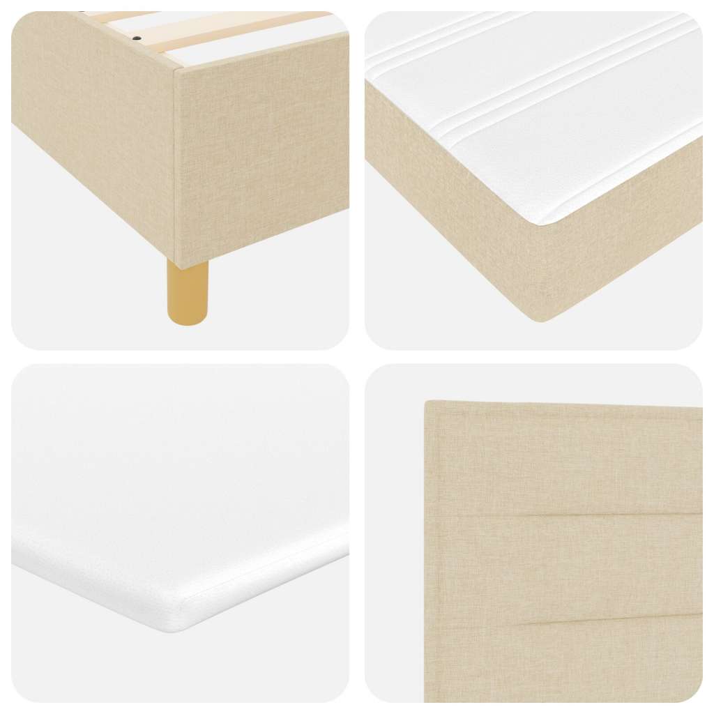 Box Spring Krevet s Dušekom Krem 90x190 cm Tkanina | shoptok.hr
