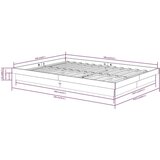  Okvir za krevet od masivnog drva 140 x 190 cm | shoptok.hr