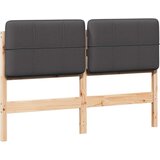 vidaXL Tapecirano vzglavje z vzglavjem Rjava in temno siva 135 cm | Shoptok.si