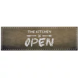 Zala Living smeđa staza The Kitchen is Open, 50 x 150 cm