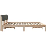  Okvir kreveta smeđe i tamnosivo 200 x 200 cm Masivna borovina | shoptok.hr