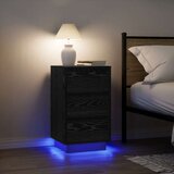 vidaXL Nočna omarica z LED svetili črna 38x34x65 cm Cene