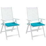  Blazine za vrtne stole 2 kosa turkizne 40x40x3 cm tkanina | Shoptok.si