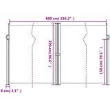  Zložljiva stranska tenda taupe 220x600 cm | Shoptok.si