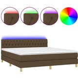  The Living Store Box spring postelja z vzmetnico LED temno rjava 160x200cm blago - Box Spring Postelja, (21448981) | Shoptok.si