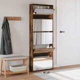 Ormarić Omarica za čevlje z ogledalom 5-nadstropna hrast 63x17x169,5 cm | Shoptok.si
