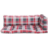  Jastuci za palete 3 kom crveni karirani od tkanine | shoptok.hr