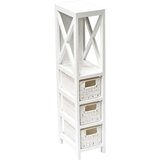 Tendance kupatilski ormarić sa 1 policom i 3 fioke 24x17x82cm mdf bela | ePonuda.com