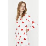 Trendyol White Heart Knitted Pajamas Set | shoptok.hr