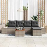  Sjedeća garnitura za vrt 6 kom. Siva poliratan 294 x 62 x 69 cm | Shoptok.si
