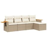 Maison Chic Seti vrtnega pohištva - Vrtna garnitura - Vrtni pohištvo set 5-delna z blazinami bež poli ratan, (21815083) | Shoptok.si