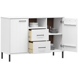 Komoda s metalnim nogama bijela 113x40x77 cm masivno drvo OSLO | shoptok.hr