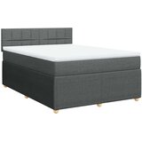vidaXL Krevet s oprugama i madracem tamnosivi 140x190 cm od tkanine | shoptok.hr