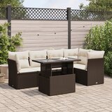 vidaXL 6-dijelni set vrtnih sofa od poliratana s jastucima smeđi | shoptok.hr