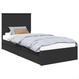  Krevet s od storage Crna 100 x 200 cm Konstruirano drvo | shoptok.hr